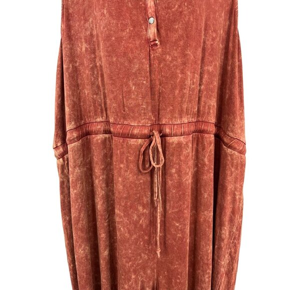 Torrid Super Soft Knit Plus Size 5X Rust Red Sleeveless Button Jumpsuit Pant New - Picture 5 of 10